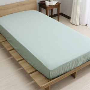 らくらくすっぽりシーツ シャンブレー シングル(100×200×30cm)グリーン
