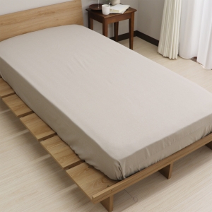 らくらくすっぽりシーツ シャンブレー シングル(100×200×30cm)ベージュ