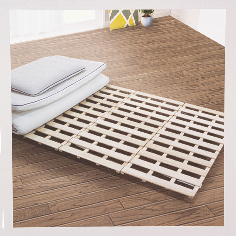 布団も干せる 桐すのこベッド S(100×198×2.5cm)隙間収納できる4つ折りタイプ