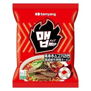 メップ黒胡椒牛肉味ラーメン袋 110g