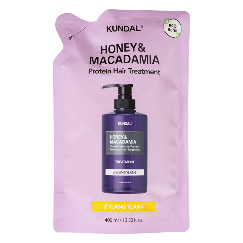 【並行輸入品】KUNDAL ハニー＆マカダミア プロテイントリートメント イランイラン 詰替 400ml