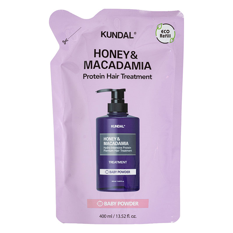 【並行輸入品】KUNDAL ハニー&マカダミア プロテイントリートメント ベビーパウダー 詰替 400ml