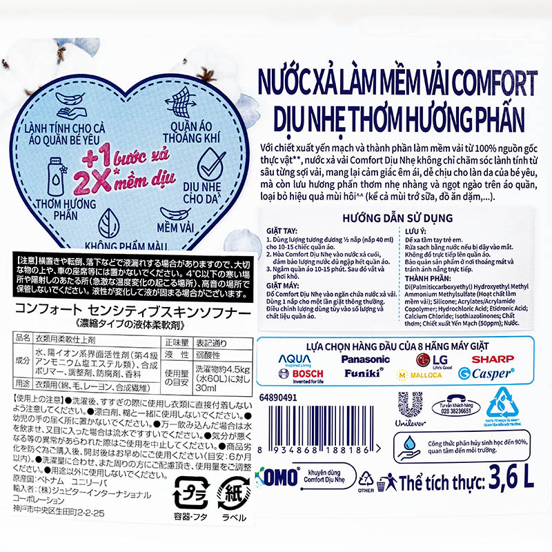 コンフォートセンシティブスキンソフナー 3.6L